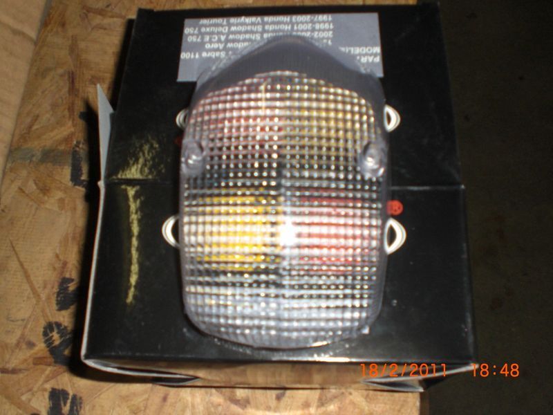 white Taillight with red bulb, new